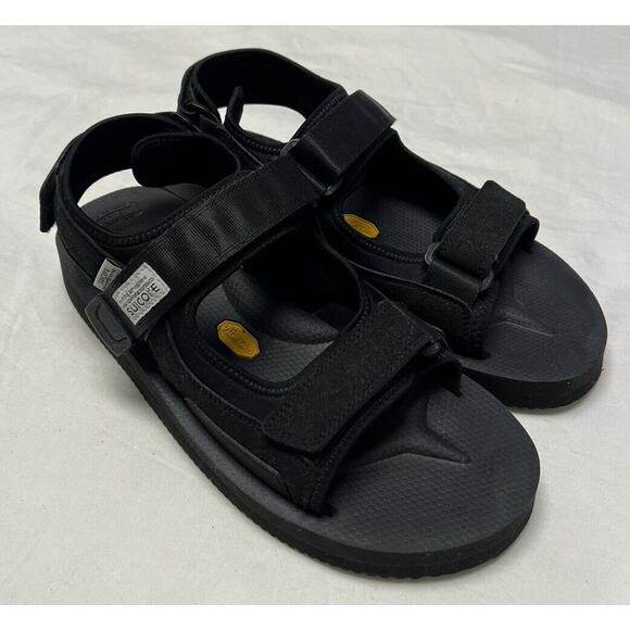 Suicoke WAS-V Black Sandals 41 (8 Men / 10 Women) Thick Vibram Sole Kissee EUC main image 6